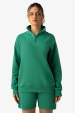 Iconic Women Zip Pullover - Evergreen