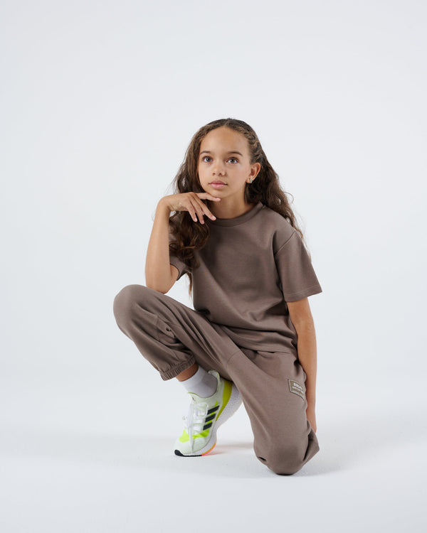 Girls Plush Joggers - Mocha