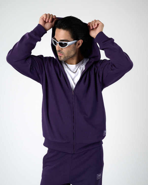 Men Zip Hoodie - Violet