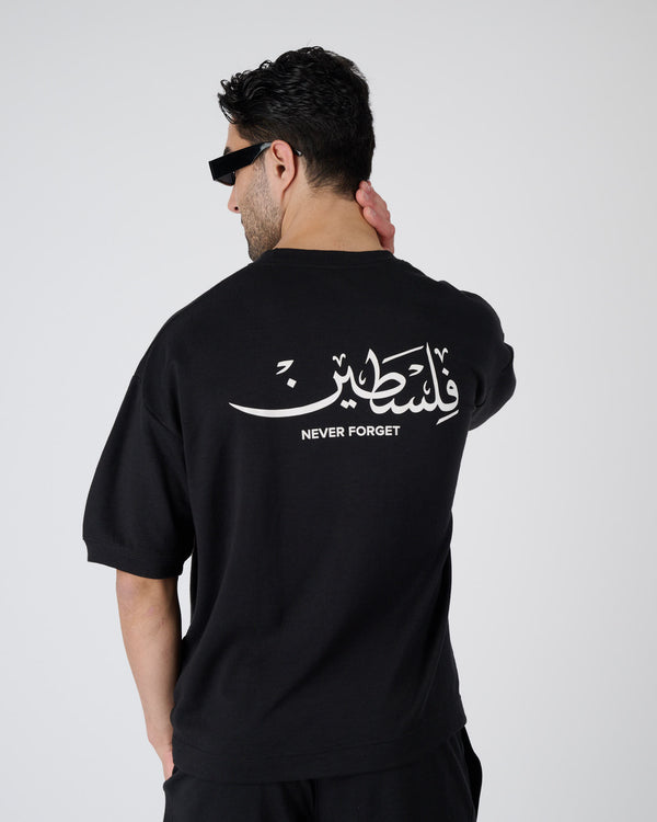 Men Palestine Crew Tee - Black