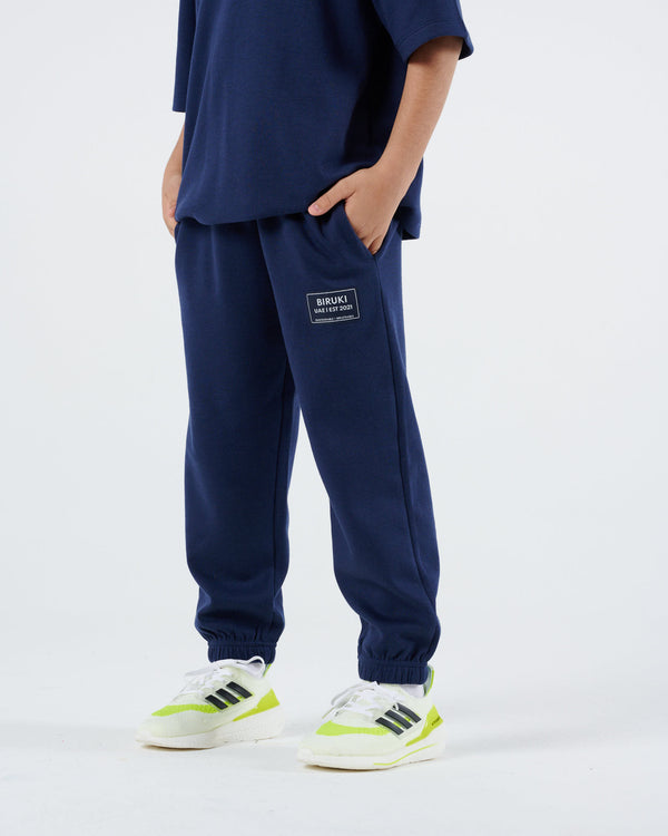 Boys Plush Joggers - Navy