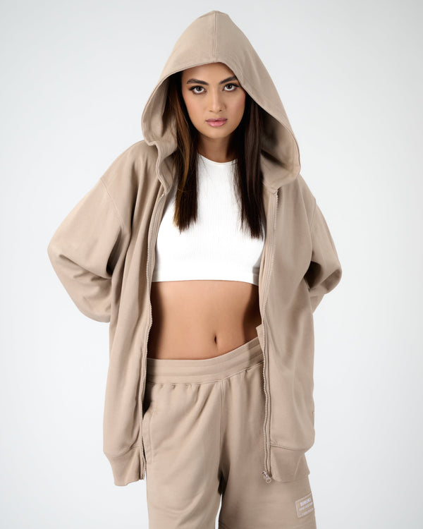 Women Zip Hoodie - Cool Sand