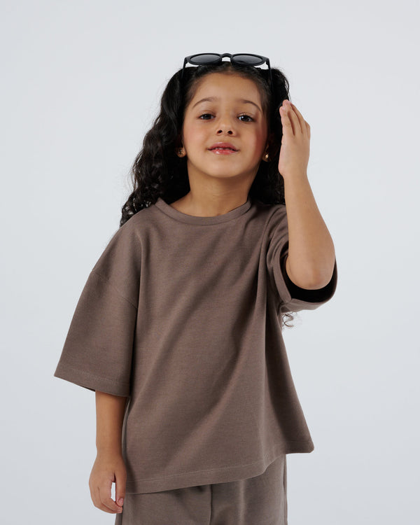 Girls 365 Oversized Tee - Mocha