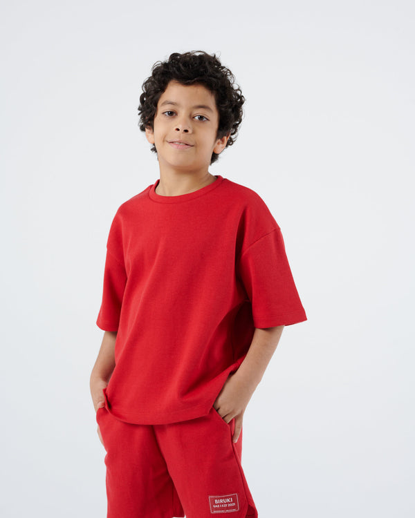 Boys 365 Oversized Tee - Cherry Red