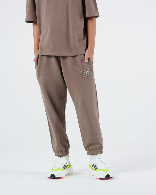 Boys Plush Joggers - Mocha