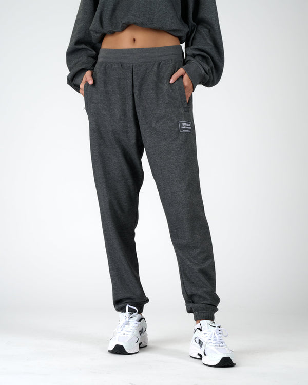 Women Plush Joggers - Charcoal