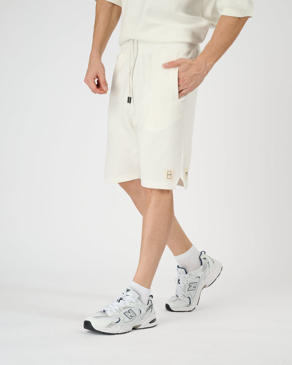 Men Raw Shorts - Cream White