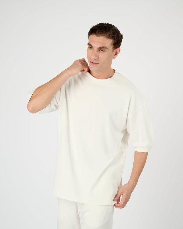 Men Classic Crew Tee - Cream White