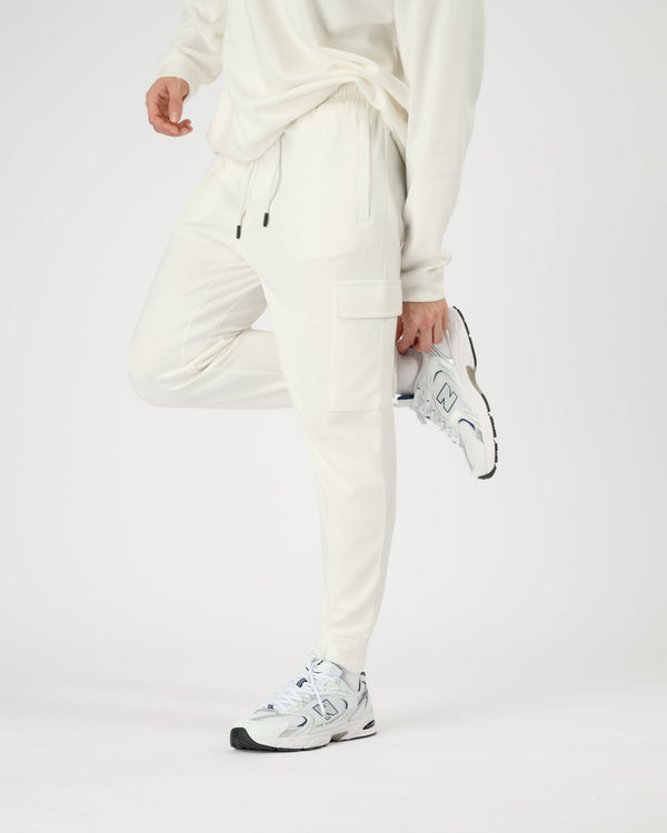 Men Foundation Cargo Joggers - Cream White