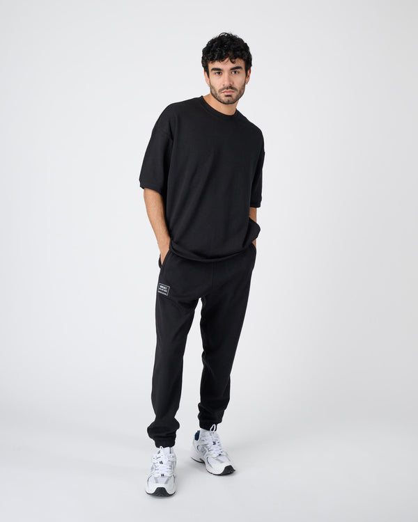 Men Plush Joggers - Black