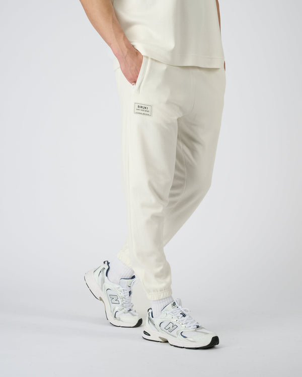 Men Plush Joggers - Cream White