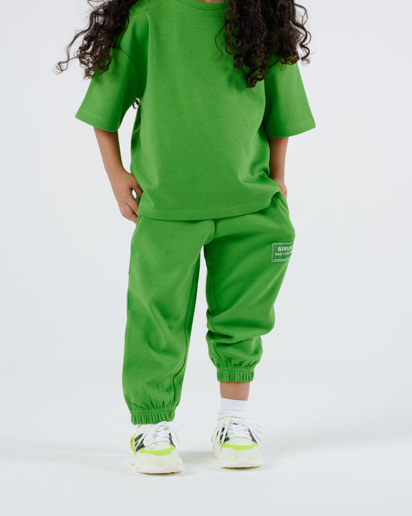 Girls Plush Joggers - Grass Green