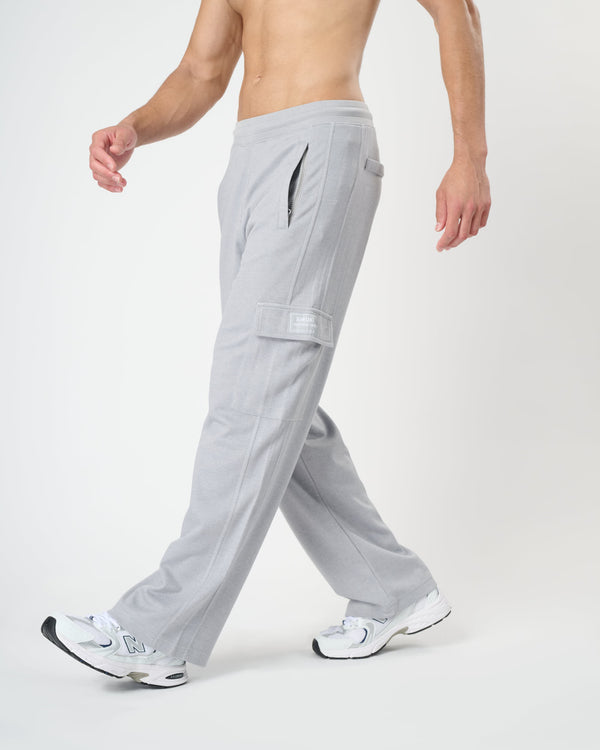 Men Wide Leg Cargo Joggers - Glacier Gray