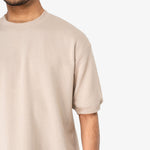 Timeless Oversized Crew Tee (M) - Cool Sand