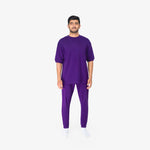 Timeless Oversized Crew Tee (M) - Violet