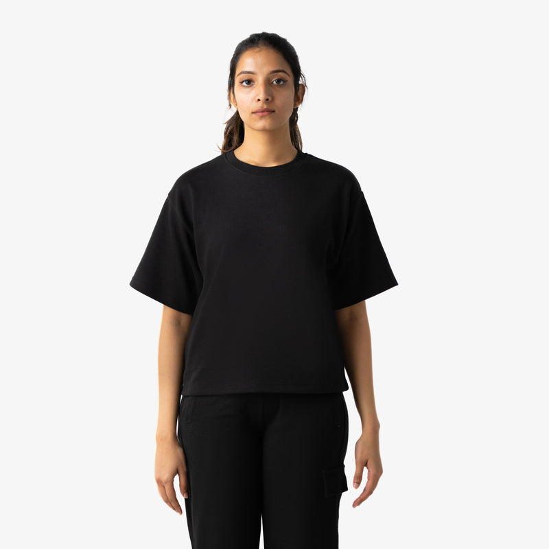 Iconic Cropped Tee - Black