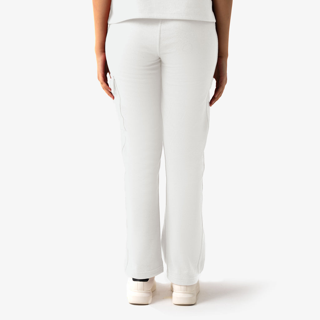 Iconic Women Cargo Straight Sweatpants - Cream White